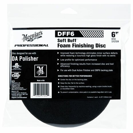 Meguiar's Soft Buff DA Foam Finishing Disc - 6 inch